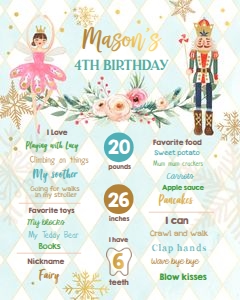 Birthday Milestone Sign Nutcracker Blue design preview