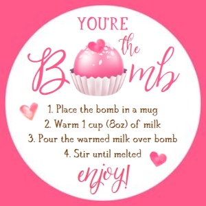 Favor Tag Hot Chocolate Bomb Valentine Pink Chocolate design preview