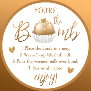 Favor Tag Hot Chocolate Bomb Valentine Gold Chocolate design preview