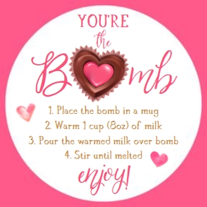Favor Tag Hot Chocolate Bomb Valentine Pink Heart Chocolate design preview