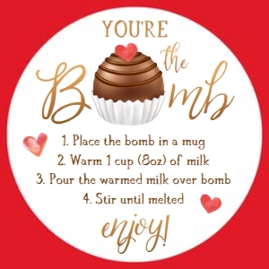 Favor Tag Hot Chocolate Bomb Valentine Red Chocolate design preview