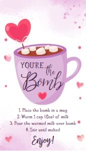 Favor Tag Valentine Watercolor Hot Chocolate 2 Purple design preview