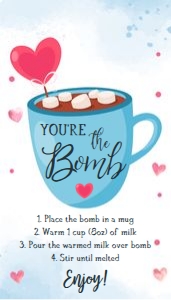 Favor Tag Valentine Watercolor Hot Chocolate 2 Blue design preview