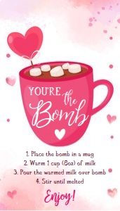 Favor Tag Valentine Watercolor Hot Chocolate 2 Red design preview