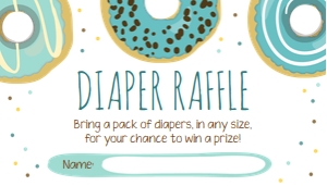 Diaper Raffle Ticket Donut Pastel Blue design preview