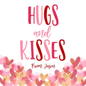 Tag Valentine Cookie Hugs and Kisses design preview