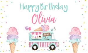 Backdrop Banner Ice Cream Truck Girl design preview