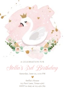 Invitation Swan White design preview
