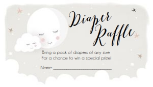 Diaper Raffle Ticket Moon Neutral design preview