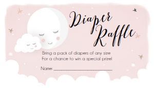 Diaper Raffle Ticket Moon Pink design preview