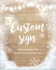 Editable Custom Sign Winter Wood 8x10 design preview