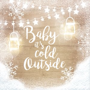 Favor Tag Winter Baby It's Cold Outside Wood design preview