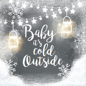 Favor Tag Winter Baby It's Cold Outside Dark design preview