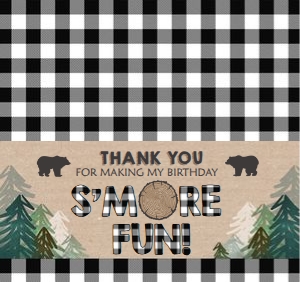 Treat Bag Topper Lumberjack Forest Black White design preview