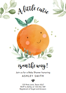Baby Shower Invitation Little Cutie White Neutral design preview