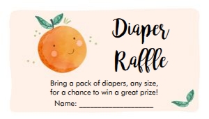 Diaper Raffle Ticket Little Cutie Neutral design preview