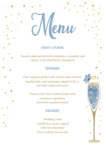 Menu Card Brunch and Bubbly Blue design preview