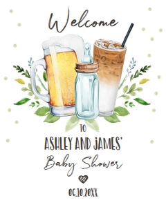 Welcome Sign Baby is Brewing Cold Brew White design preview