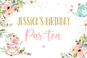 Backdrop Banner Par-tea White design preview