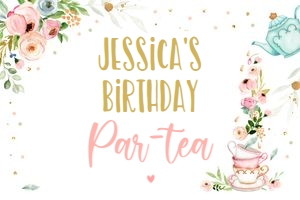 Backdrop Banner Par-tea White Flowers design preview