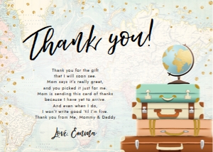 Thank You Card Travel Adventure Horizontal design preview