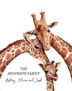 Giraffe Family Print design preview