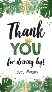 Favor Tags Tropical Safari Drive By Boy White design preview