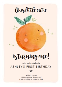 Birthday Invitation Little Cutie Neutral design preview