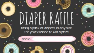 Diaper Raffle Ticket Donut Pink Dark design preview