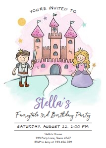 Invitation Princess Castle design preview