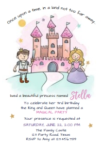 Invitation Princess Castle Storybook design preview