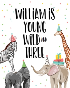 Young Wild and Three Sign Party Animals design preview