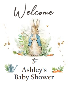 Welcome Sign Peter Rabbit Baby Shower design preview
