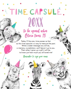 Time Capsule Party Animals Black and White No Leaves Girl design preview