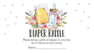 Diaper Raffle Ticket Brewing White Pink design preview