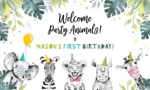 Backdrop Banner Party Animals Welcome Boy design preview
