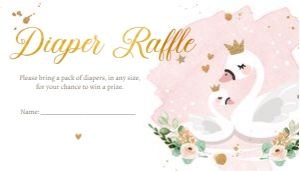 Diaper Ticket Baby Shower Swan White design preview