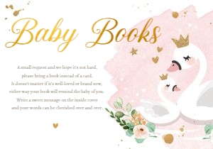 Bring a Book Baby Shower Swan White design preview