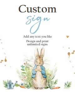Custom Editable Sign Peter Rabbit White Boy design preview