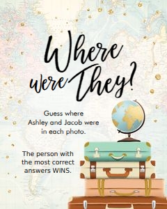 Where Were They Bridal Shower Game Map design preview