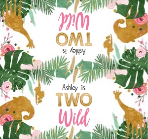 Treat Bag Toppers Safari Animals Girl Two Wild design preview