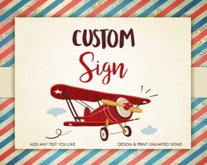 Custom Sign Vintage Airplane v1 design preview