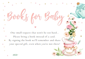 Bring a Book Card Baby is Brewing Tea design preview