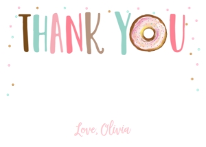 Thank you Card Donut Watercolor Horizontal design preview