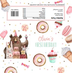 Candy Bar Wrapper Sweet Animals design preview