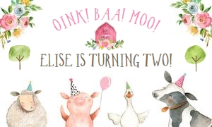 Backdrop Banner Farm Animals Pink Two design preview