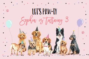 Backdrop Banner Dogs Pink design preview