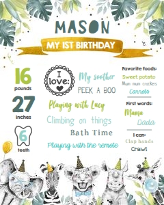 Milestones Poster Party Animals Gold design preview