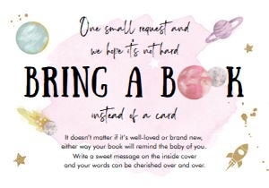 Bring a Book Card Space Planets Girl design preview