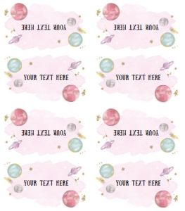 Food Labels Space Planets Girl 0357 design preview